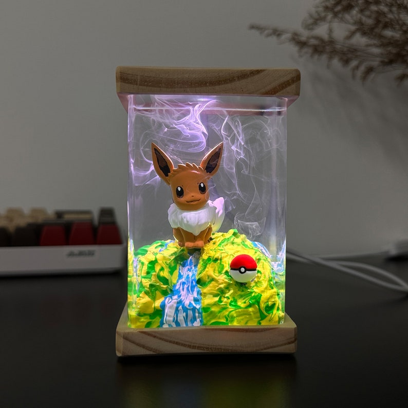 Eevee Evolution Pokemon Resin Epoxy Lamp, Night Light