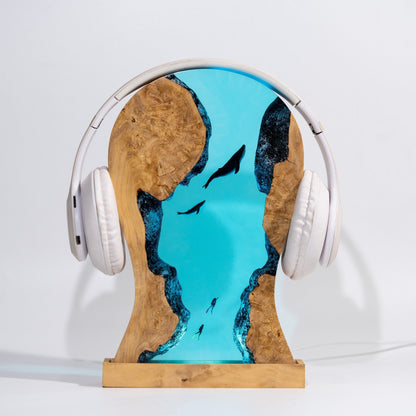 Headphone Stand Whale Epoxy Lamp