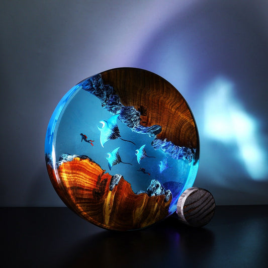 Mariana Trench adventure epoxy lamp