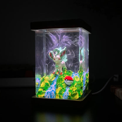 Leafeon Pokemon Resin Epoxy Lamp, Night Light