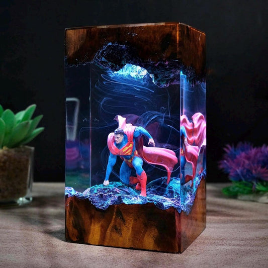 Superman Resin Epoxy Lamp