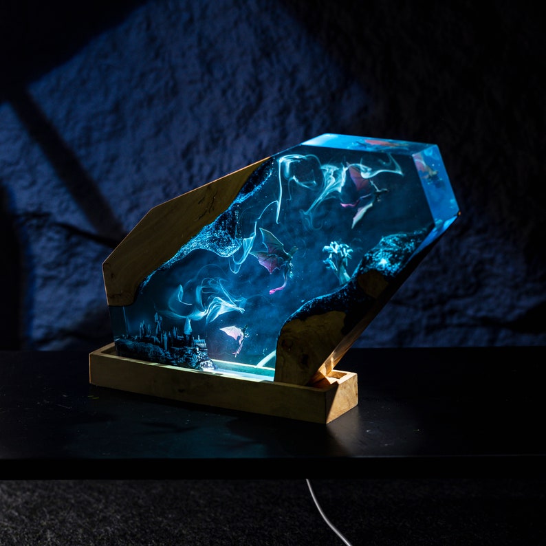 Dragon Resin Epoxy Lamp, Night Light