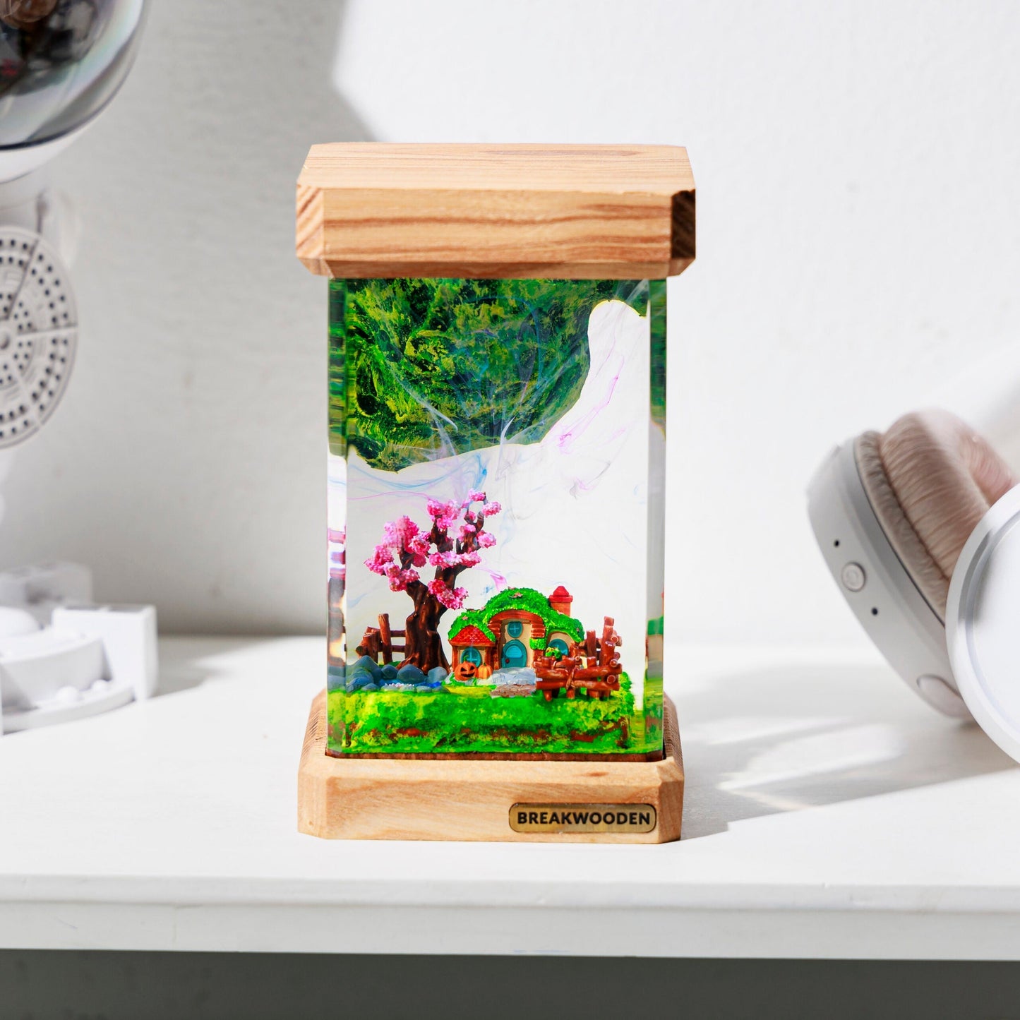 Village Landscape Resin Lamp