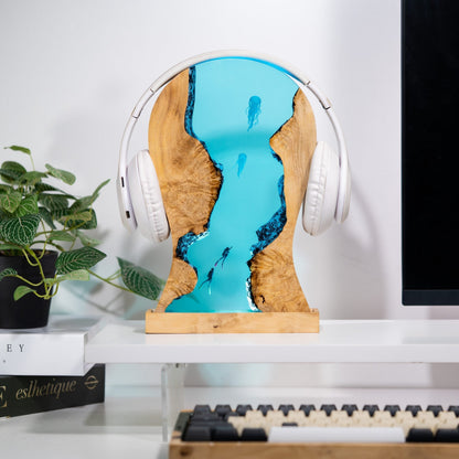 Headphone Stand Jellyfish Epoxy Lamp