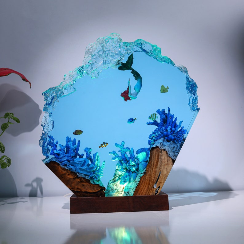 Mermaid in Coral Reef Night Light