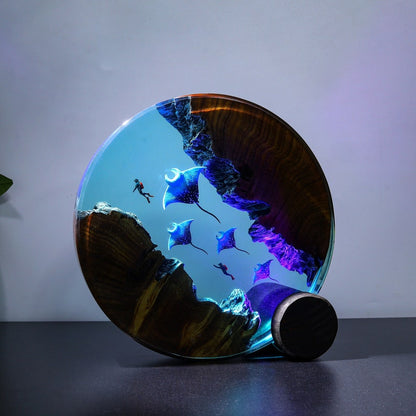 Mariana Trench adventure epoxy lamp