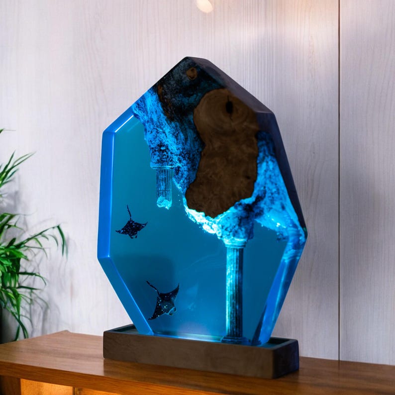 Ray Resin Epoxy Lamp, Night Light