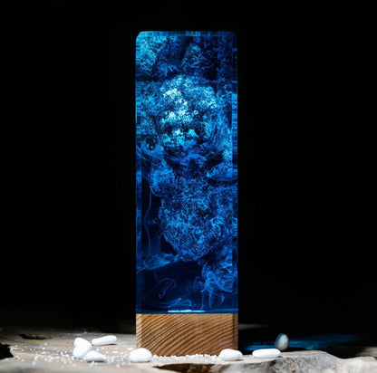 Blue Ocean Resin Epoxy Lamp, Night Light