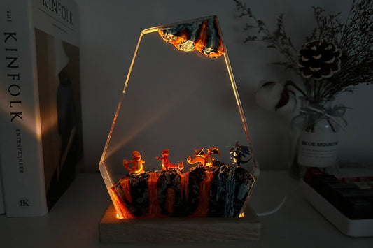 Charmander Charizard Pokemon Resin Epoxy Lamp, Night Light