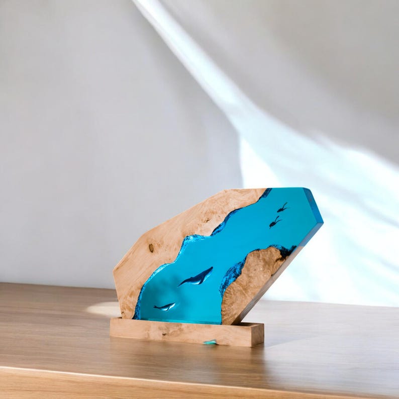 Whale Resin Epoxy Lamp, Night Light