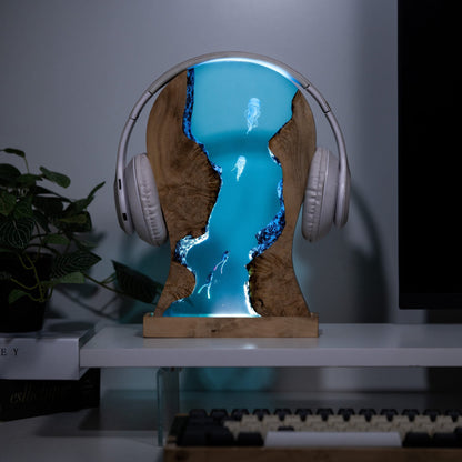 Headphone Stand Jellyfish Epoxy Lamp