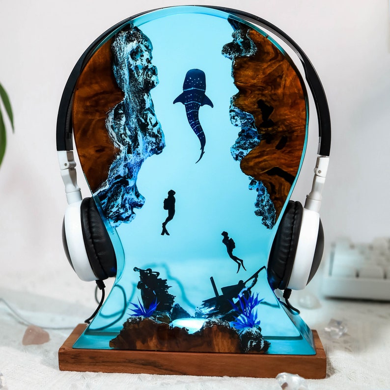 Whale Shark Headphone Stand Resin Lamp