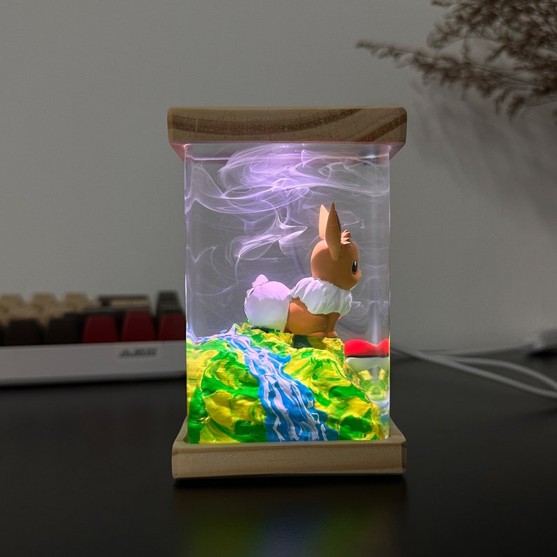 Eevee Evolution Pokemon Resin Epoxy Lamp, Night Light