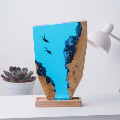 Scuba Diver Resin Epoxy Lamp