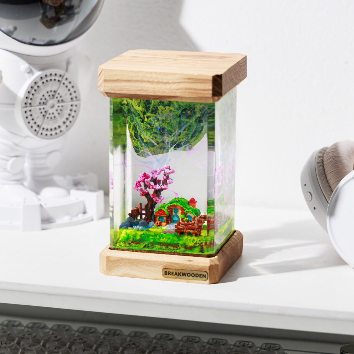 Village Landscape Resin Lamp