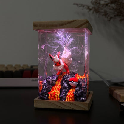 Flareon Pokemon Resin Epoxy Lamp, Night Light