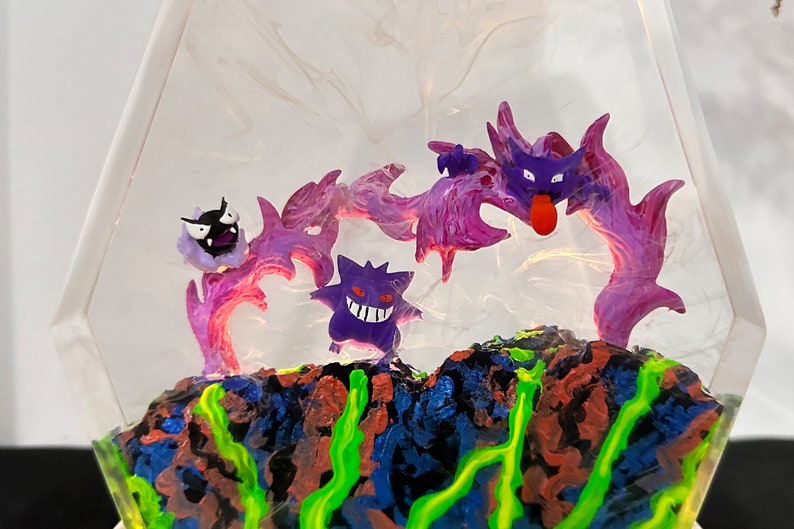 Gengar Pokemon Resin Epoxy Lamp, Night Light