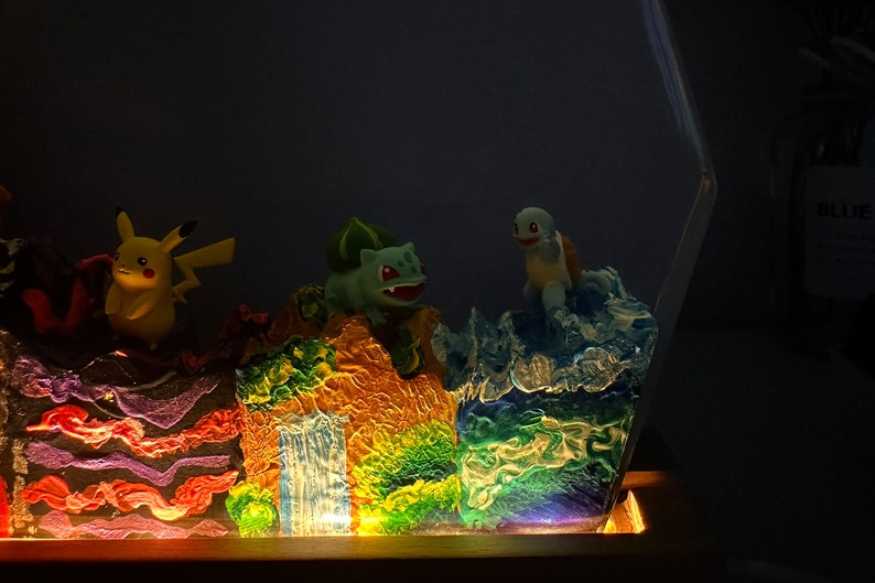 Bulbasaur Pokemon Resin Epoxy Lamp, Night Light