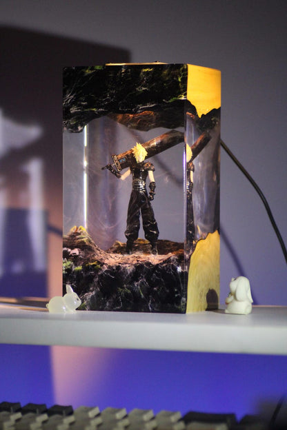 Cloud Strife Epoxy Resin Lamp