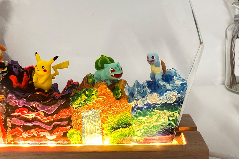 Bulbasaur Pokemon Resin Epoxy Lamp, Night Light