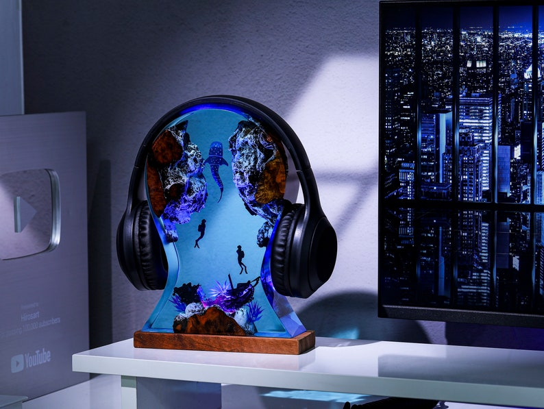 Whale Shark Headphone Stand Resin Lamp