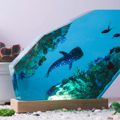 whale shark Resin Epoxy Lamp, Night Light