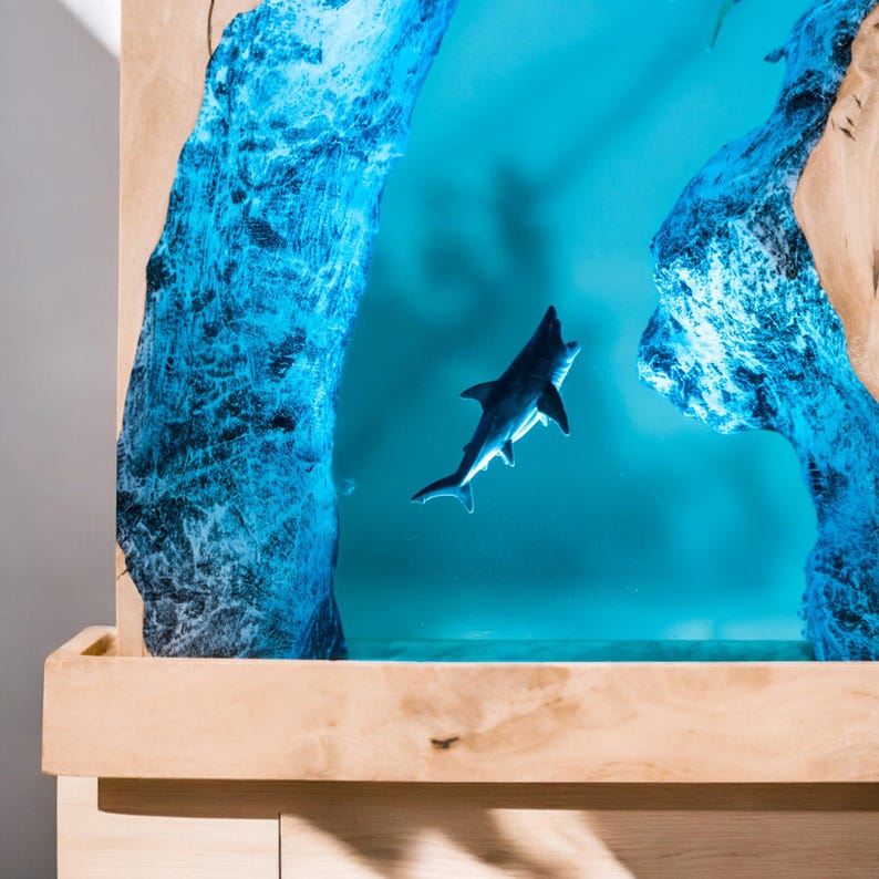 Shark Resin Epoxy Lamp, Night Light