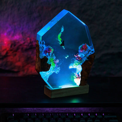 Mermaid Coral Resin Epoxy Lamp