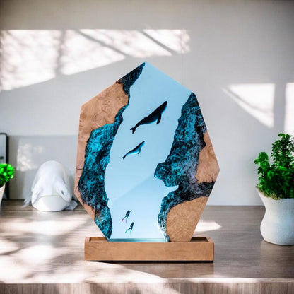 Whale Resin Epoxy Lamp, Night Light