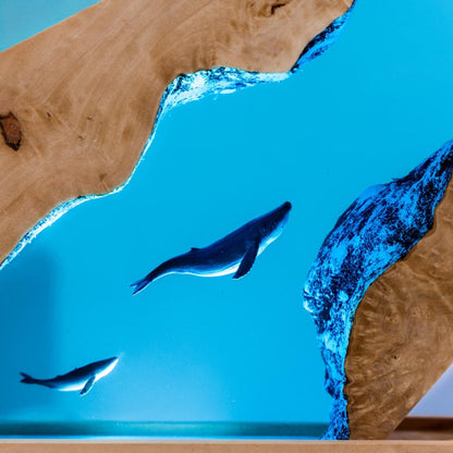 Whale Resin Epoxy Lamp, Night Light