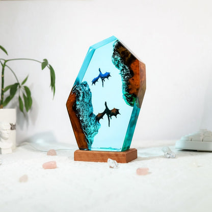 Fire Dragon and Ice Dragon Resin Night Light