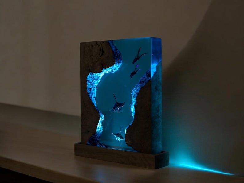 Ray Resin Epoxy Lamp, Night Light