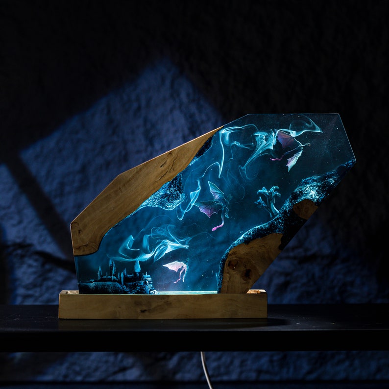 Dragon Resin Epoxy Lamp, Night Light