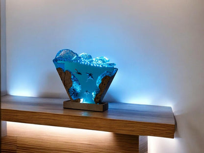 Scuba diver Resin Epoxy Lamp, Night Light