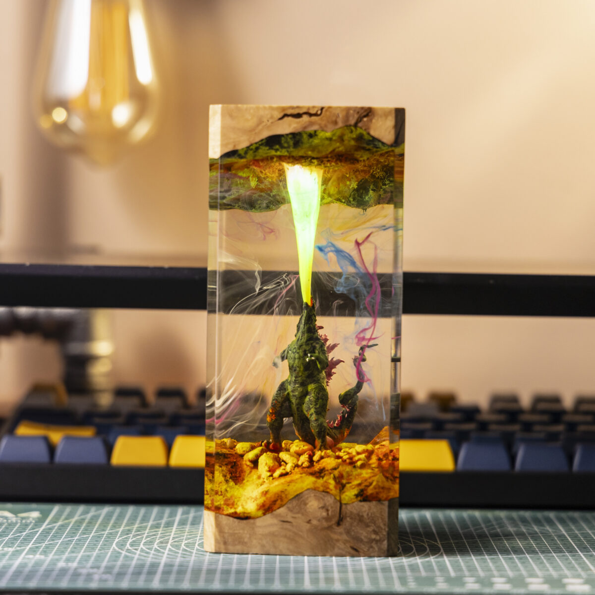 Godzilla Epoxy Resin Lamp