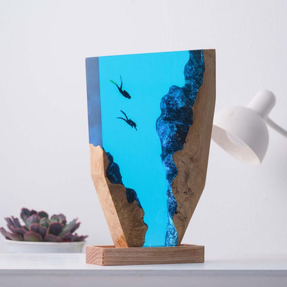 Scuba Diver Resin Epoxy Lamp