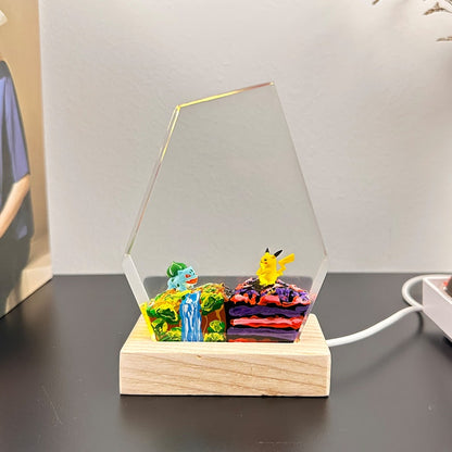 Pikachu Pokemon Resin Epoxy Lamp, Night Light