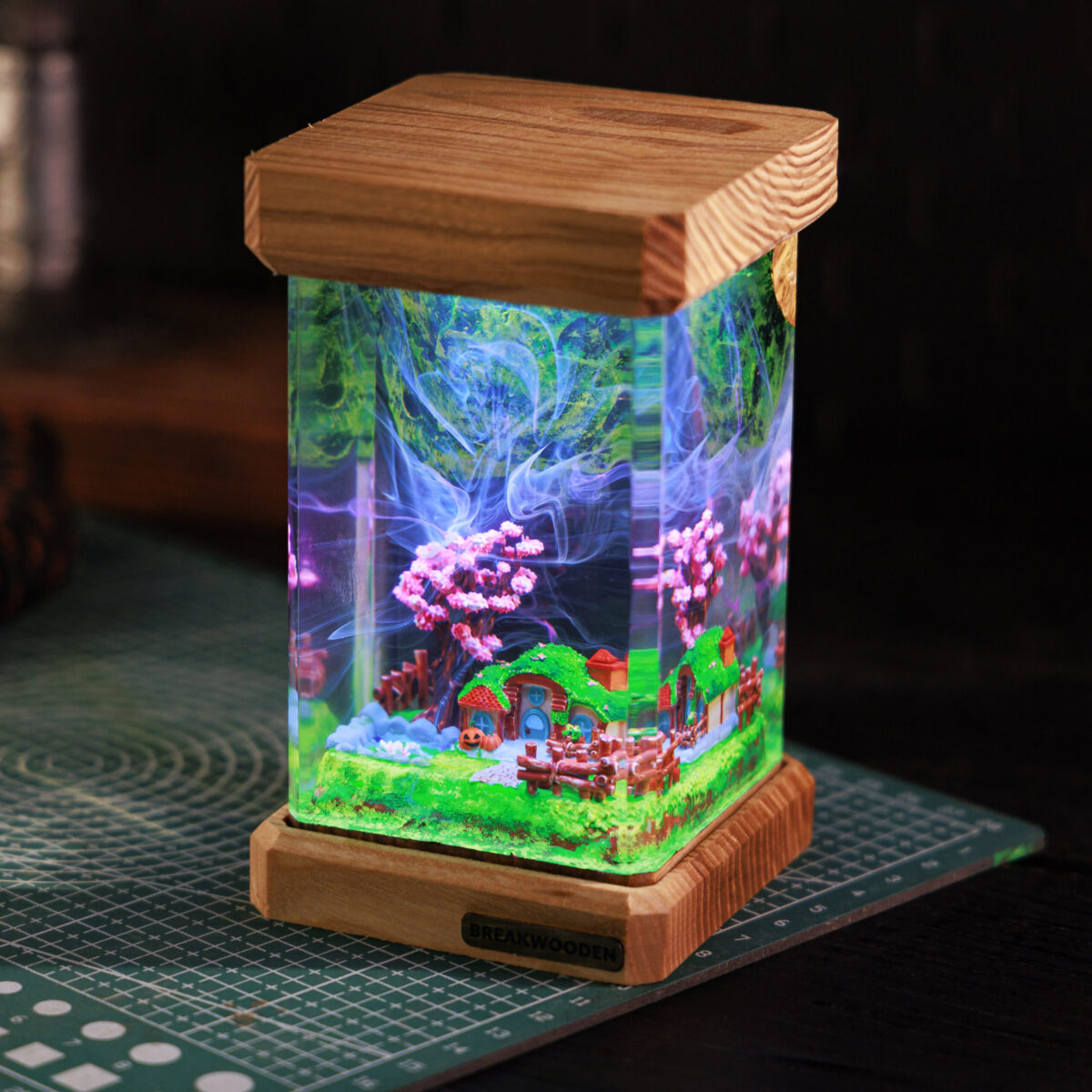 Village Landscape Resin Lamp