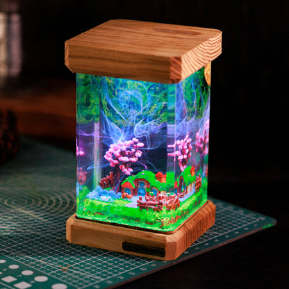 Village Landscape Resin Lamp