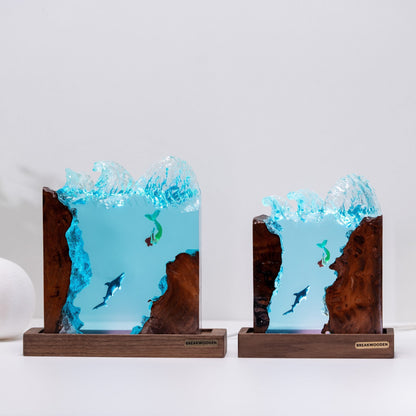 Scuba Diver Resin Lamp Wave 1