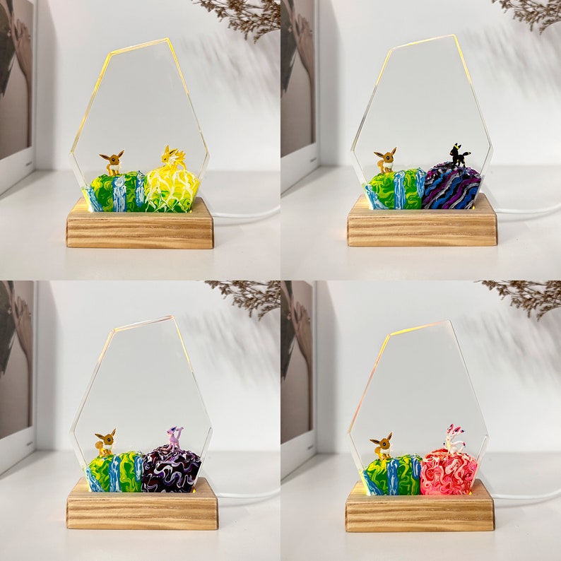 Evolution Pokemon Resin Epoxy Lamp, Night Light