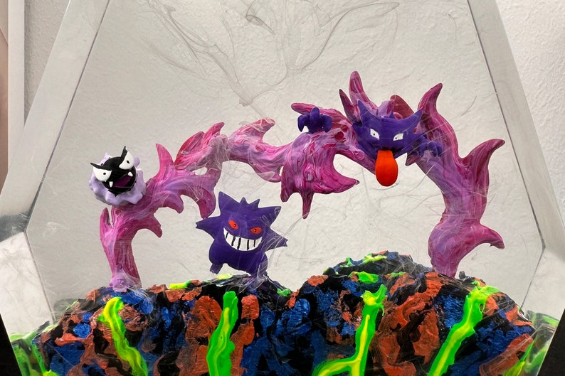 Gengar Pokemon Resin Epoxy Lamp, Night Light