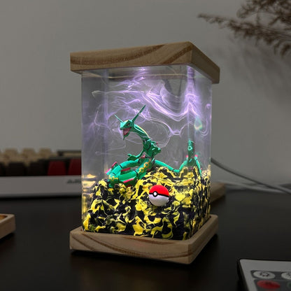 Rayquaza Pokemon Resin Epoxy Lamp, Night Light