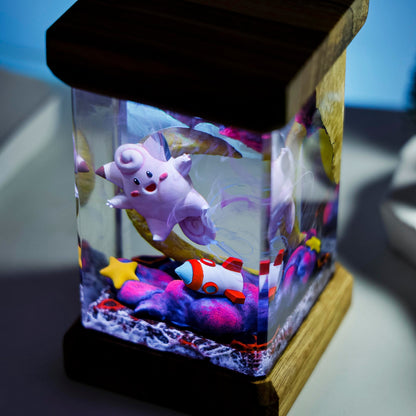 Clefairy Pokemon Resin Diorama Lamp