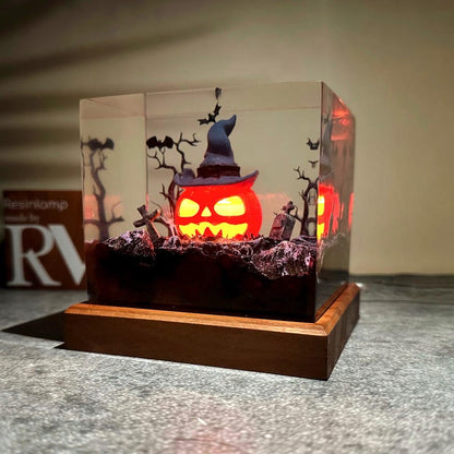 Pumpkin Halloween Resin Lamp