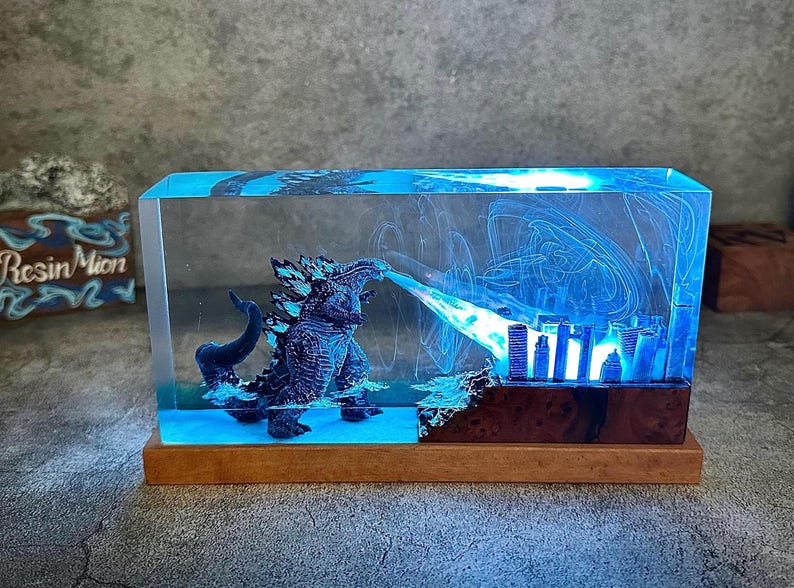 Godzilla Monster King Epoxy Lamp