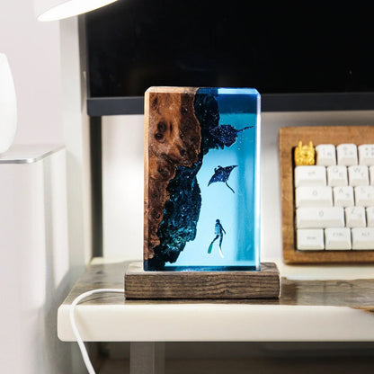 RECTANGLE DEEP RAY SEA – EPOXY LAMP