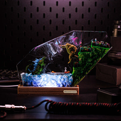 Monster Battle Resin Lamp