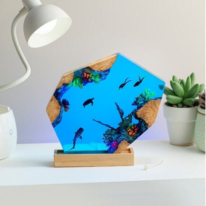 Scuba Diver Resin Epoxy Lamp, Night Light