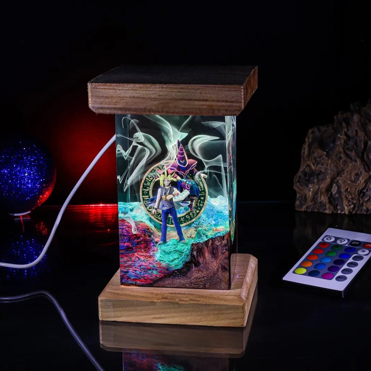 Muto Yugi Dark Magician Yu Gi Oh Epoxy Resin Lamp